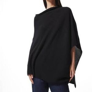 H&M Black Poncho Sweater CASHMERE BLEND